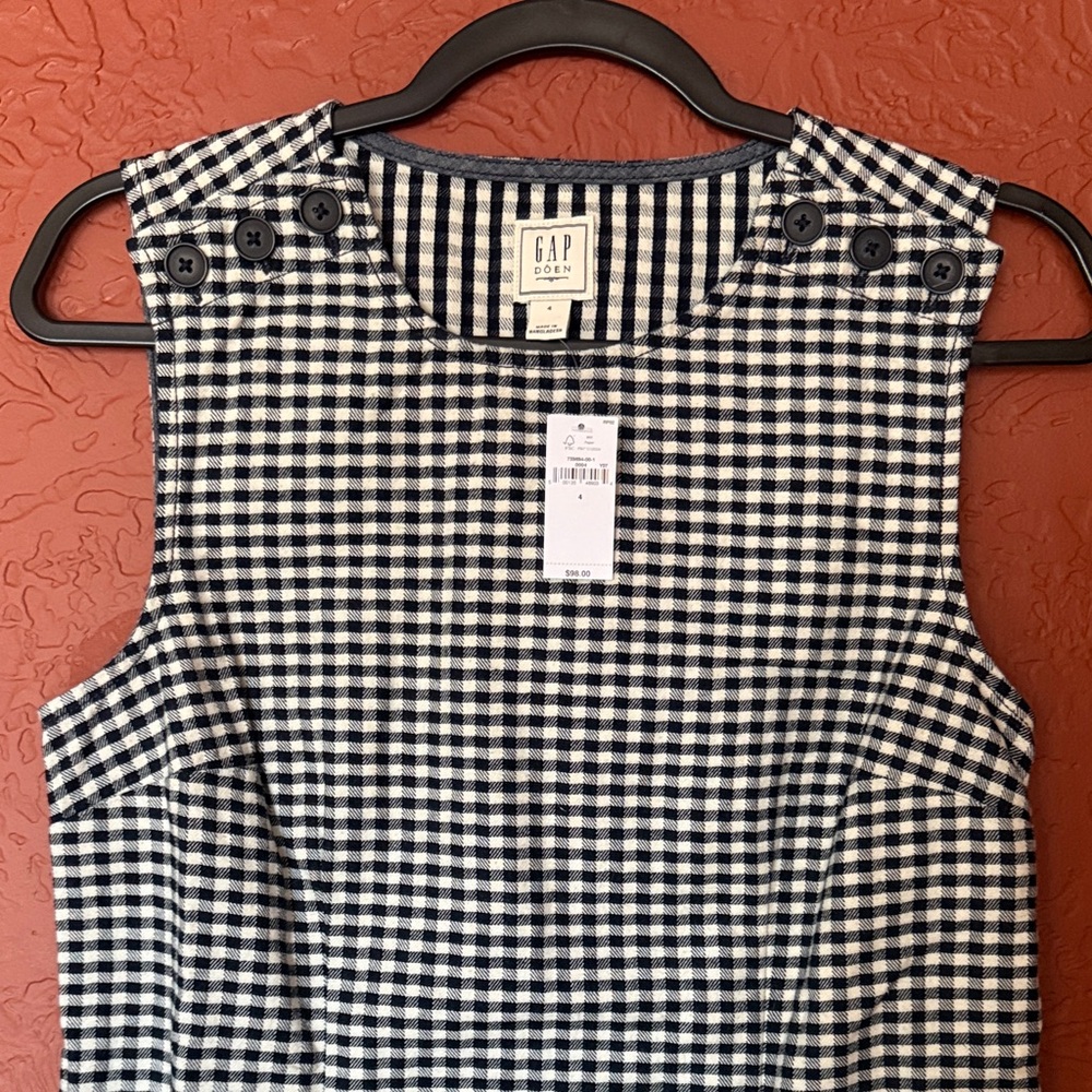 DOEN x Gap Navy and White Gingham Mini Dress - Picture 3 of 5